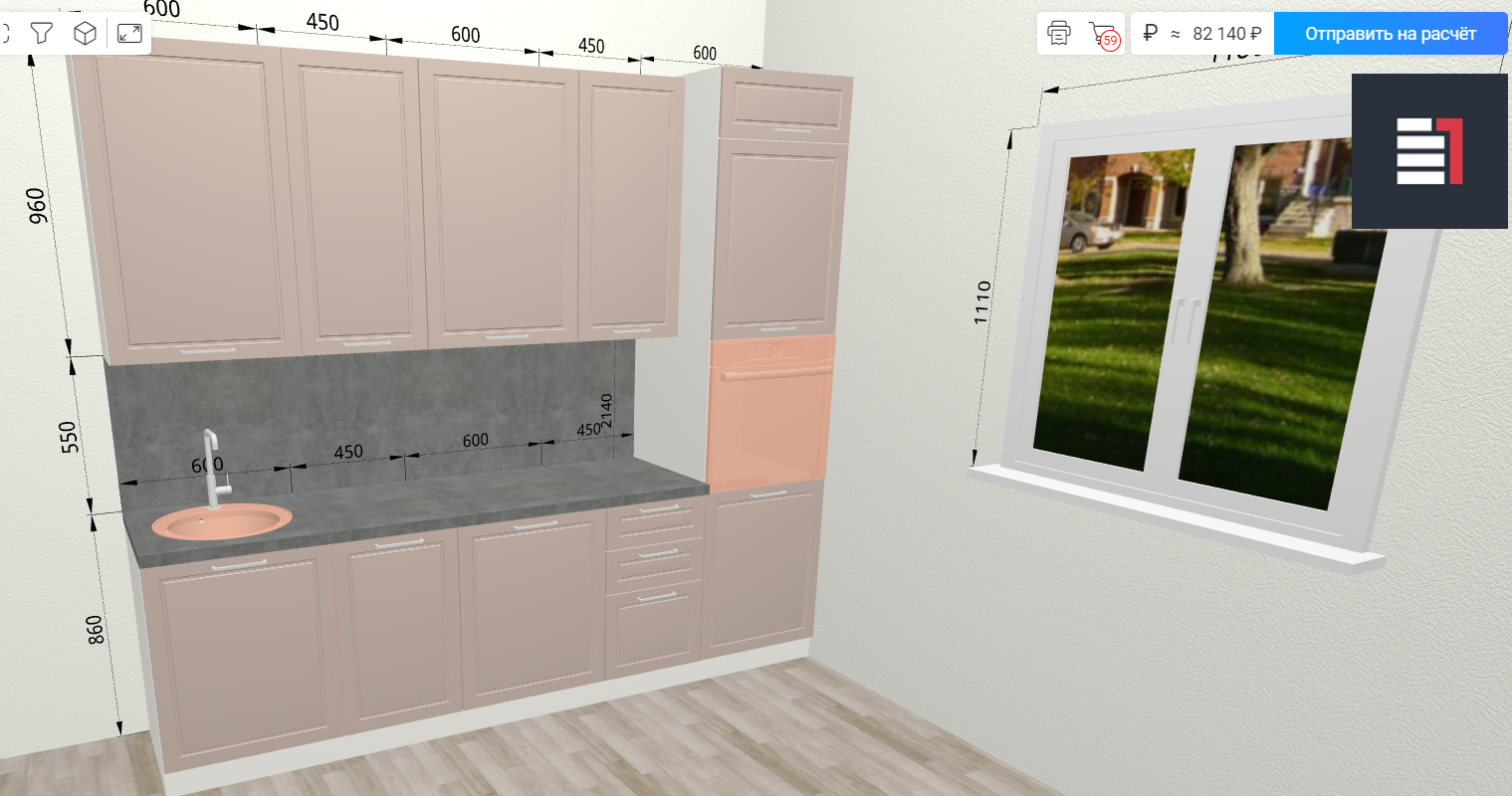 Онлайн-конструктор кухни ЛАЙТ: проектируем кухню в 3D