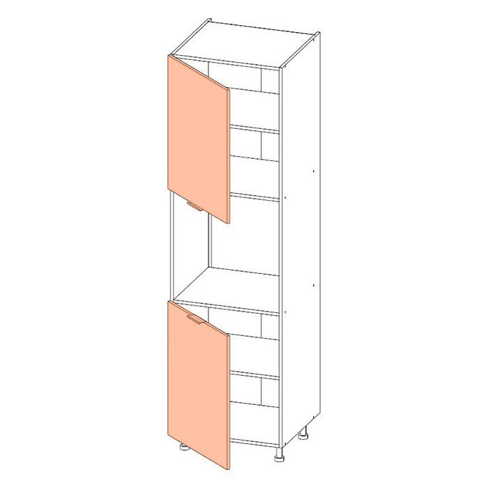 Корпус пенала ЛАЙТ для духового шкафа под две двери ЛДСП белый 204х60х56 см