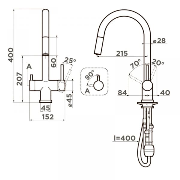 Смеситель Omoikiri Akita-S-LG латунь/светлое золото (4994350)