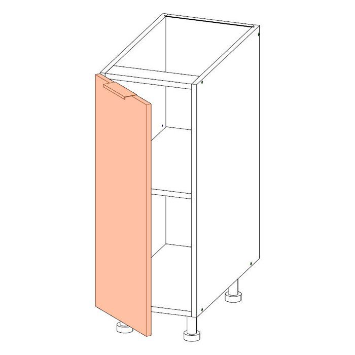 Корпус напольного шкафа ЛАЙТ под одну дверь ЛДСП белый 72х30х53,5 см