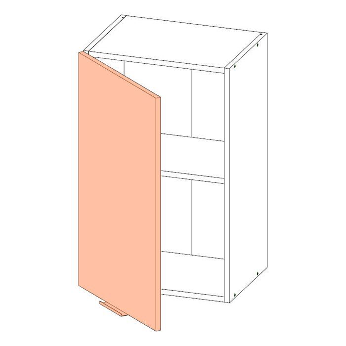 Корпус навесного шкафа ЛАЙТ под одну дверь ЛДСП белый 72х45х32 см