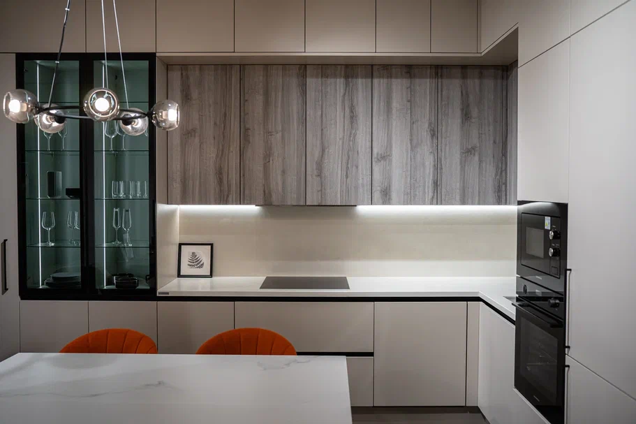 Кухня СОФТ-СИНГЛ (МДФ+эмаль, ЛДСП Egger)