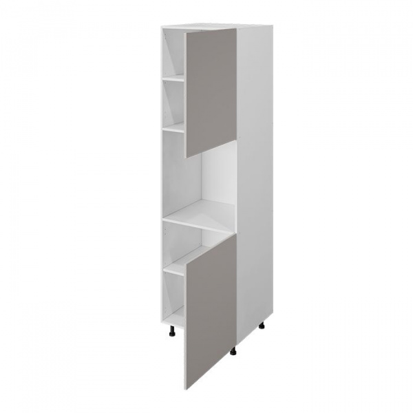 Модуль пенала 204х60х56 см ЛАЙТ Шиншилла серая для духового шкафа с двумя дверьми для кухни