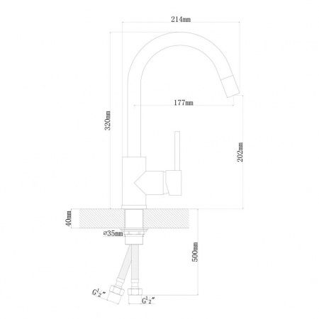 Смеситель Dr.Gans СОЛО Графит (319.03H.1123.411)