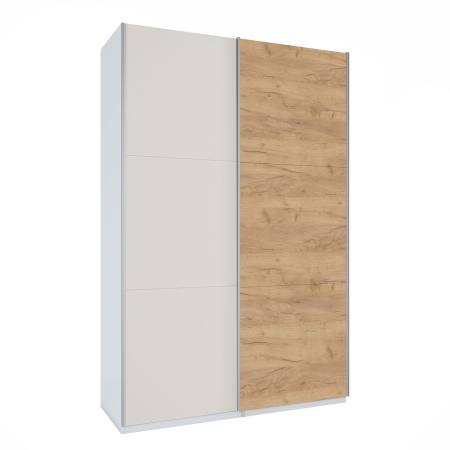 Шкаф-купе ЛАЙТ Е1, 240х160х58, ЛДСП, Дуб золотой/Кашемир, с ящиками, полками и штангами