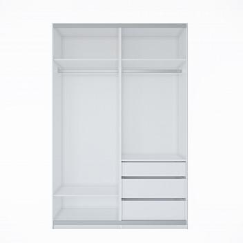 Шкаф-купе с зеркалом ЛАЙТ Е1, 220х120х58, ЛДСП, с ящиками, полками и штангами