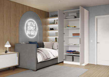 Шкаф 2-дверный распашной ЛАЙТ К3, 240х100х42, ЛДСП, Кашемир, с полками