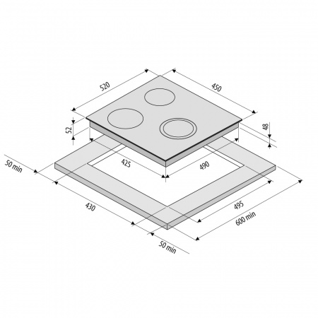 Варочная поверхность KRONA LAUREL 45 BL электрическая варочная поверхность (независимая) КА-00001436