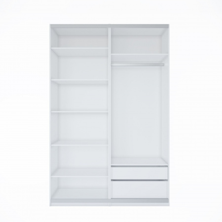 Шкаф-купе ЛАЙТ Е3, 240х120х58, ЛДСП, Дуб золотой/Кашемир, с ящиками, полками и штангой