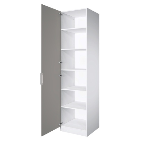 Шкаф 1-дверный ЛАЙТ К3, 220х60х42, ЛДСП, Шиншилла серая, с полками