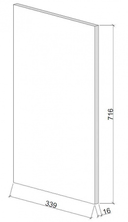 Фасад накладной бок для навесного шкафа ЛАЙТ 71,6х33,9 см ЛДСП цвет Белый перламутр