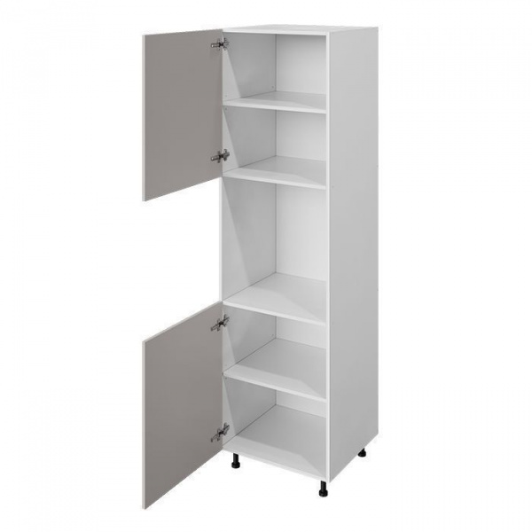 Модуль пенала 204х60х56 см ЛАЙТ Шиншилла серая для духового шкафа с двумя дверьми для кухни