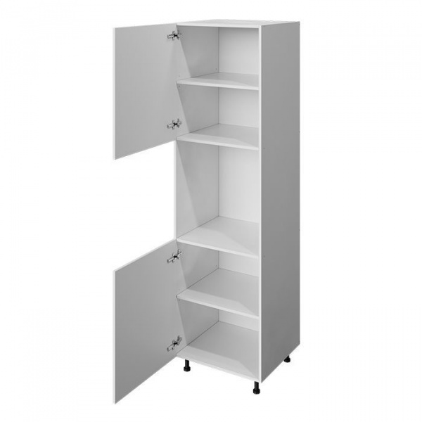 Модуль пенала 204х60х56 см ЛАЙТ Белый перламутр для духового шкафа с двумя дверьми для кухни