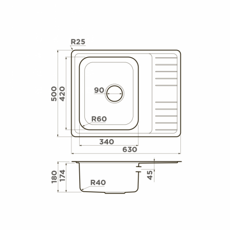 Мойка Omoikiri Sagami 63-IN унив./нерж.сталь, оборачиваемая (4993732) (Комплект выпуска арт. 4956482)