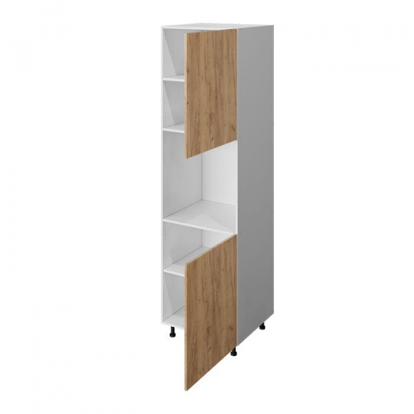 Модуль пенала 204х60х56 см ЛАЙТ Дуб золотой для духового шкафа с двумя дверьми для кухни