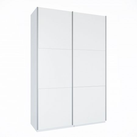 Шкаф-купе ЛАЙТ Е2, 220х120х58, ЛДСП, Белый перламутр, с полками и штангами