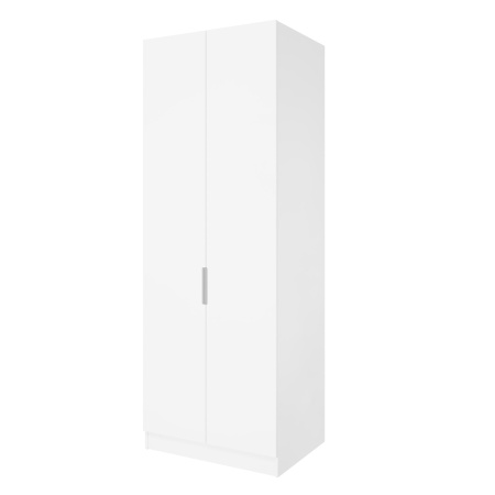 Шкаф 2-дверный распашной ЛАЙТ К3, 240х80х60, ЛДСП, Белый перламутр, с полками