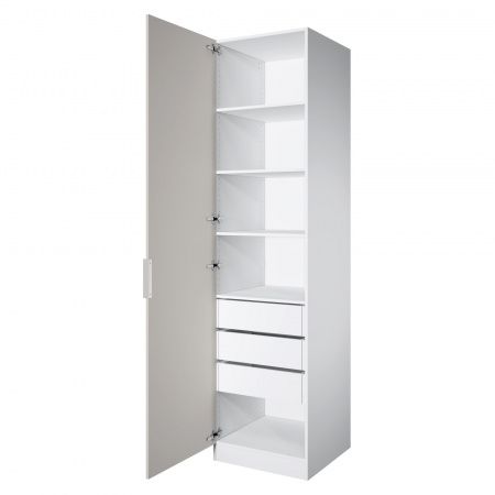 Шкаф 1-дверный ЛАЙТ К1, 240х60х60, ЛДСП, Кашемир, с ящиками и полками