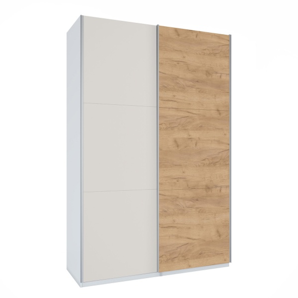 Шкаф-купе ЛАЙТ Е1, 220х120х58, ЛДСП, Дуб золотой/Кашемир, с ящиками, полками и штангами