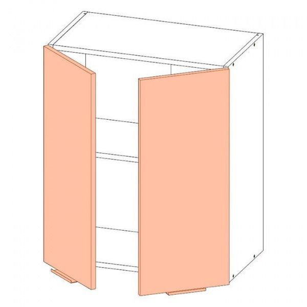 Корпус навесного шкафа ЛАЙТ под две двери ЛДСП белый 72х60х32 см