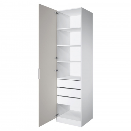 Шкаф 1-дверный ЛАЙТ К1, 240х60х60, ЛДСП, Кашемир, с ящиками и полками