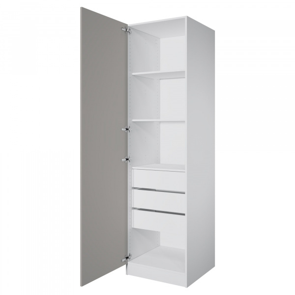 Дверь 210х60 для распашного шкафа шириной 60 см, ЛДСП цвет Шиншилла серая