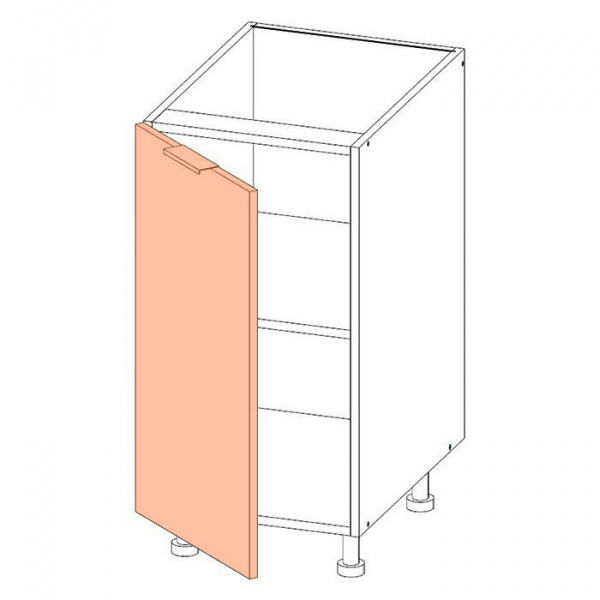 Корпус напольного шкафа ЛАЙТ под одну дверь ЛДСП белый 72х40х53,5 см