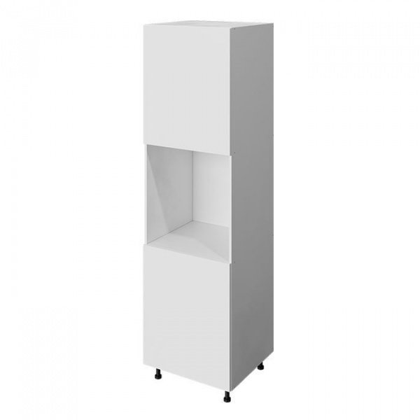 Модуль пенала 204х60х56 см ЛАЙТ Белый перламутр для духового шкафа с двумя дверьми для кухни