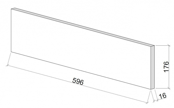 Дверь для ящика ЛАЙТ 17,6х59,6 см ЛДСП цвет Шиншилла серая