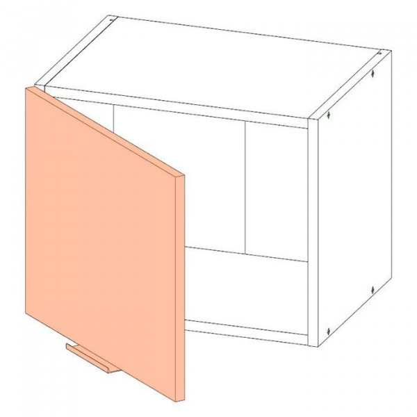Корпус навесного шкафа ЛАЙТ под одну дверь ЛДСП белый 36х45х32 см