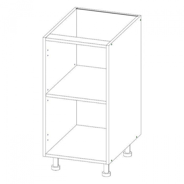 Корпус напольного шкафа ЛАЙТ под одну дверь ЛДСП белый 72х40х53,5 см