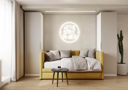 Шкаф 1-дверный ЛАЙТ К1, 240х60х42, ЛДСП, Кашемир, с ящиками и полками