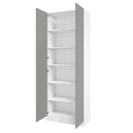 Шкаф 2-дверный распашной ЛАЙТ К3, 220х80х42, ЛДСП, Шиншилла серая, с полками