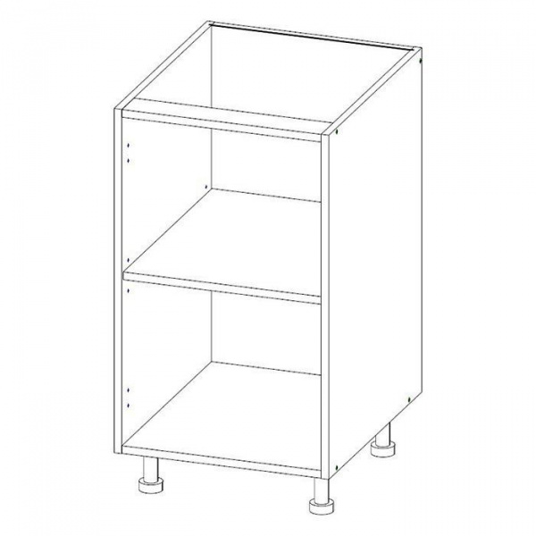 Корпус напольного шкафа ЛАЙТ под одну дверь ЛДСП белый 72х45х53,5 см