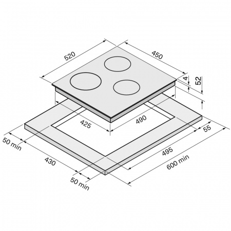 Варочная поверхность KRONA FORTE 45 BL индукционная варочная поверхность (независимая) КА-00001435
