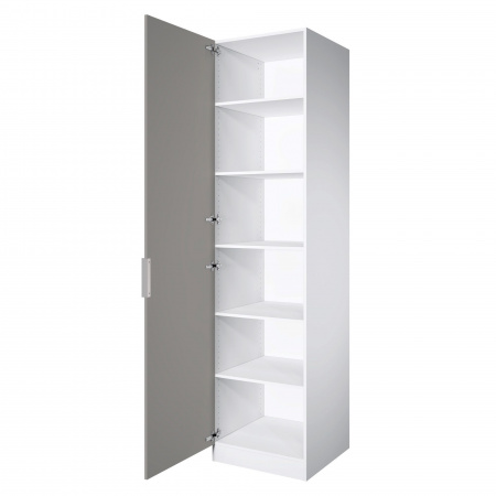 Шкаф 1-дверный ЛАЙТ К3, 240х60х60, ЛДСП, Шиншилла серая, с полками