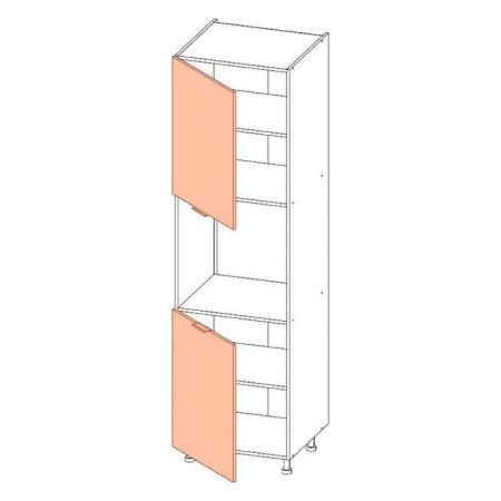 Корпус пенала ЛАЙТ для духового шкафа под две двери ЛДСП белый 204х60х56 см