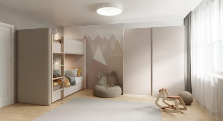 Шкаф-купе ЛАЙТ Е1, 240х120х58, ЛДСП, Кашемир, с ящиками, полками и штангами