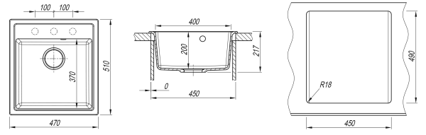 Мойка Dr.Gans Ника 470 Графит (25.070.B0470.411)