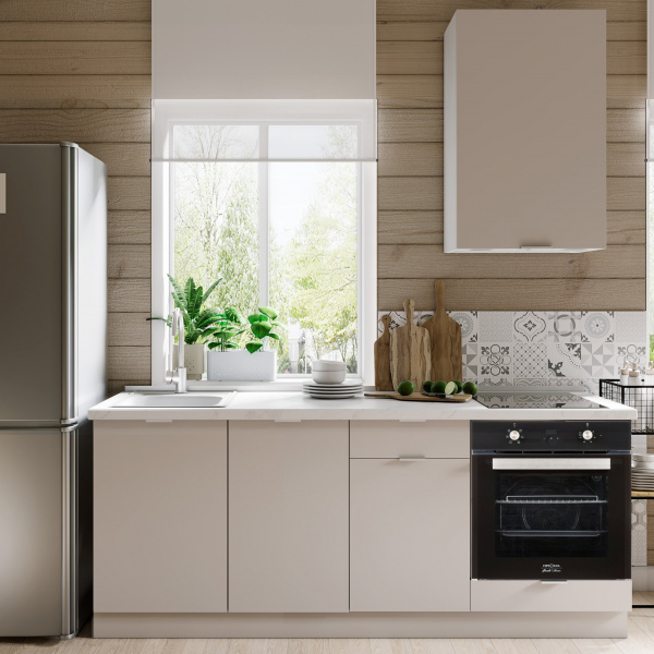 Кухонный гарнитур для дачи 242x200x60 см, ЛДСП, цвет Кашемир, 5 секций