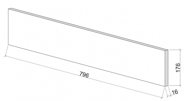 Дверь для ящика ЛАЙТ 17,6х79,6 см ЛДСП цвет Шиншилла серая