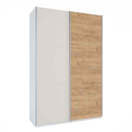 Шкаф-купе ЛАЙТ Е3, 240х160х58, ЛДСП, Дуб золотой/Кашемир, с ящиками, полками и штангой