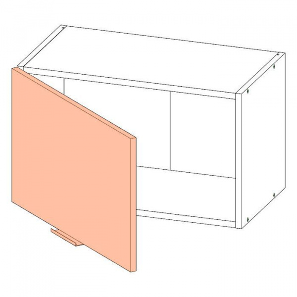 Корпус навесного шкафа ЛАЙТ под одну дверь ЛДСП белый 36х60х32 см
