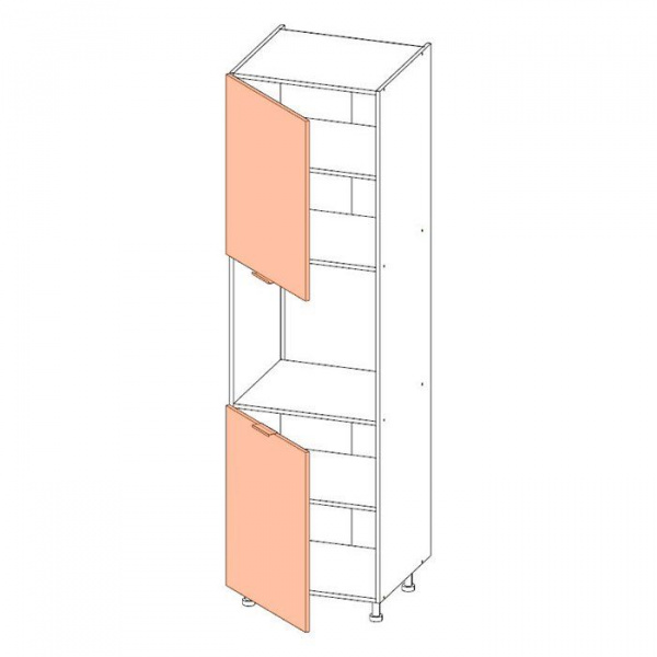 Корпус пенала ЛАЙТ для духового шкафа под две двери ЛДСП белый 204х60х56 см