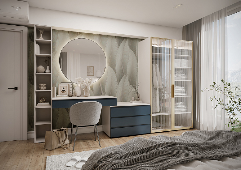 Шкаф распашной со стеклом в алюминиевой рамке фото 1