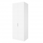 Шкаф 2-дверный распашной ЛАЙТ К3, 220х80х60, ЛДСП, Белый перламутр, с полками