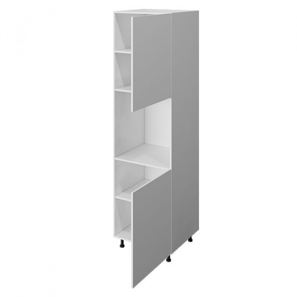 Модуль пенала 204х60х56 см ЛАЙТ Белый перламутр для духового шкафа с двумя дверьми для кухни