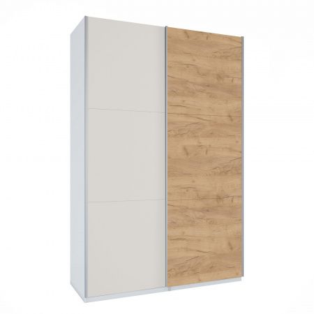 Шкаф-купе ЛАЙТ Е1, 220х120х58, ЛДСП, Дуб золотой/Кашемир, с ящиками, полками и штангами