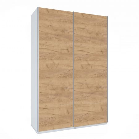 Шкаф-купе ЛАЙТ Е2, 220х120х58, ЛДСП, Дуб золотой, с полками и штангами