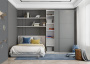 Шкаф-купе ЛАЙТ Е3, 240х200х58, ЛДСП, Шиншилла, с ящиками, полками и штангой